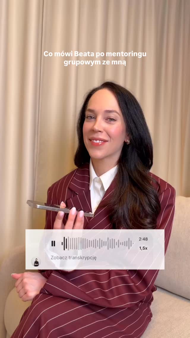 Nie wierzcie mi na słowo.

Posłuchajcie co mówią osoby, które przechodzą tę transformację razem ze mną.

@pani.od.biohackingu jest w 3 edycji mentoringu grupowego. Pracujemy razem od lutego.

I jeśli ktoś uważa, że mentoring grupowy oznacza brak indywidualnego podejścia, u mnie tak to nie działa.

Każda osoba dostaje indywidualną strategię i plan działania. Masz możliwość kontaktowania się ze mną codziennie. Pracujemy RAZEM nad Twoimi wynikami w biznesie. 

Obiecuję jedno - łatwo nie będzie. 
Dużo pracy po mojej stronie i po Twojej. 
Ale jeśli wdrożysz to, co Ci dam za pół roku będziesz w zupełnie innym miejscu.

Masz wybór. Możesz zostać tam, gdzie jesteś. Albo podjąć decyzję.

Napisz „MENTORING” a porozmawiamy i sprawdzimy, czy i jaka forma współpracy będzie dla Ciebie najlepsza ♥️

#sprzedaż #kobietawbiznesie #strategiabiznesowa #biznesonline #markaosobista